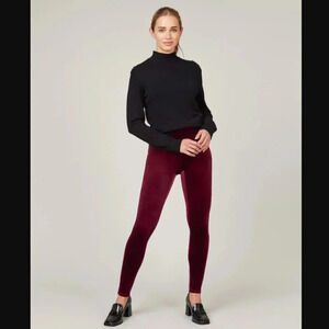 Spanx Velvet Leggings in Burgundy